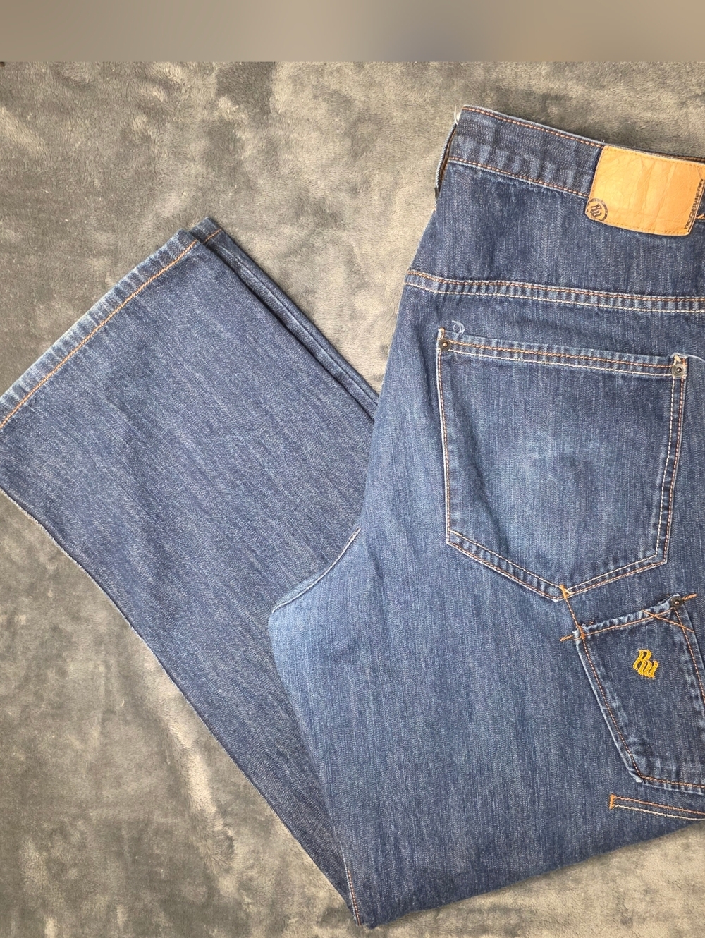 Rocawear Jeans Mens 38 Blue Straight Leg Baggy Y2K 100% Cotton Denim